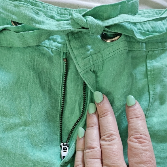 C&C California Mint Green Women's 100% Linen Shorts Size L - Picture 4 of 9